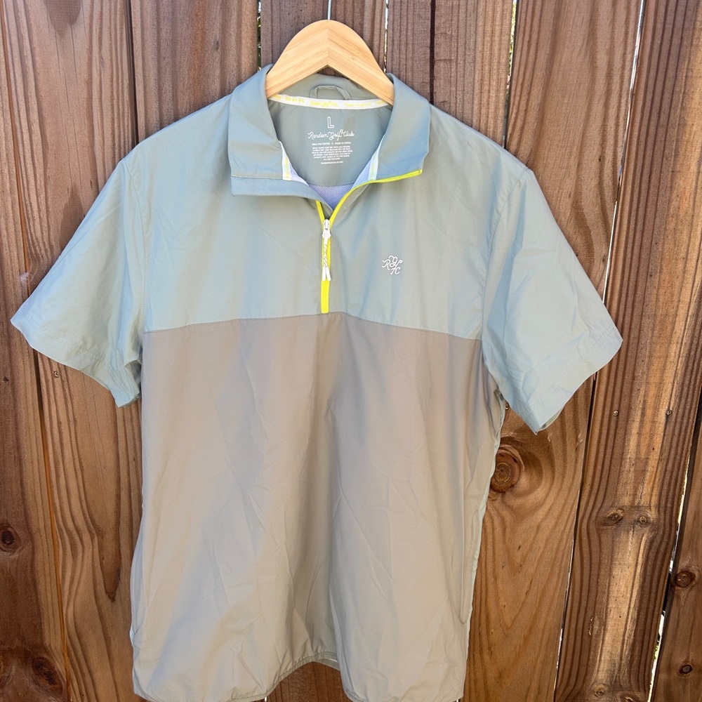 Random Golf club Wind Top Men's Two-Tone Short Sleeve Shirt Size Large